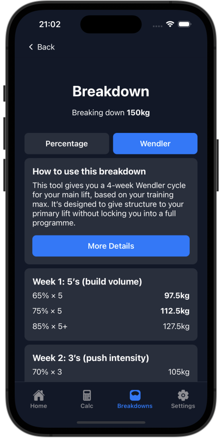 Main Calculator Interface Screenshot