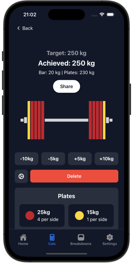 Main Calculator Interface Screenshot